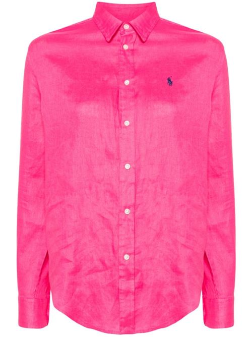 Camicia in lino rosa Polo Ralph Lauren | 211920516014